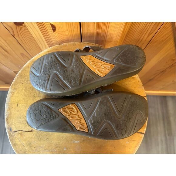 Born Lynae Brown Leather Sandals Slides Slip-on Shoes Women's Size 7 - Picture 7 of 9